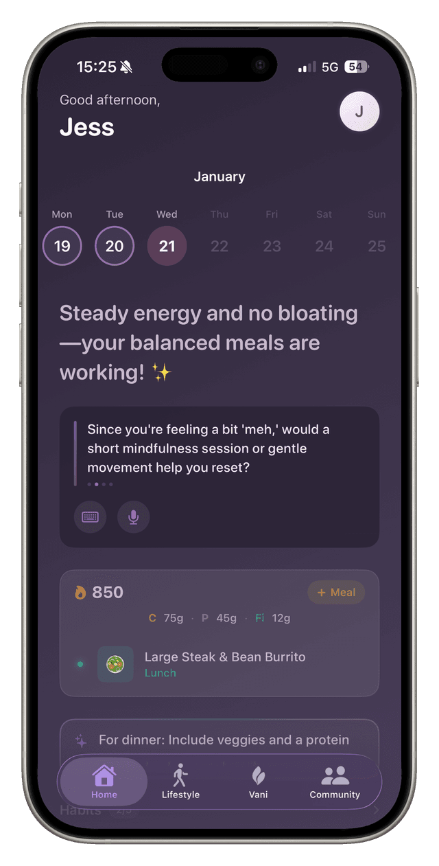 Vani app home screen